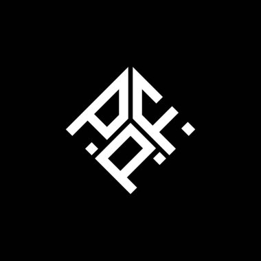 Siyah arka planda PFP harf logosu tasarımı. PFP yaratıcı harflerin baş harfleri logo kavramı. PFP harf tasarımı.