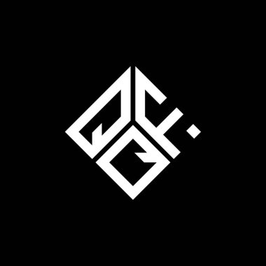 QFQ harfi logo tasarımı siyah arkaplan üzerine. QFQ yaratıcı harflerin baş harfleri logo kavramı. QFQ harf tasarımı.