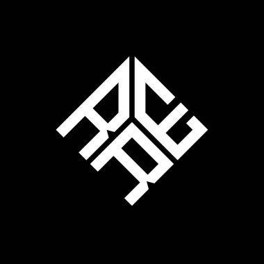 Siyah arka planda RER harf logosu tasarımı. Yaratıcı baş harfler logo konsepti. RER harf tasarımı.