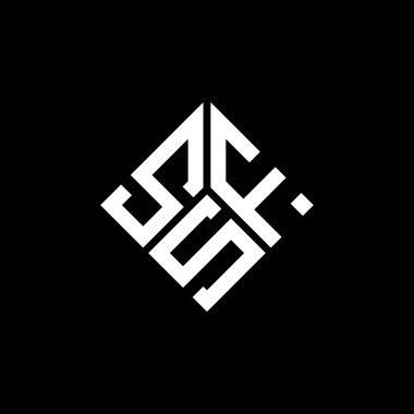 Siyah arka planda SFS harf logosu tasarımı. SFS yaratıcı harflerin baş harfleri logo kavramı. SFS harf tasarımı.