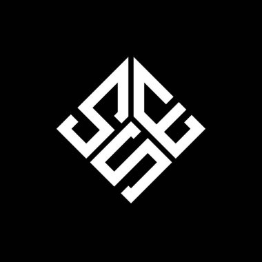 SES harfi logo tasarımı siyah arkaplan üzerine. SES yaratıcı harflerin baş harfleri logo konsepti. SES harf tasarımı.