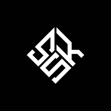 Siyah arkaplanda SKS harf logosu tasarımı. SKS yaratıcı harflerin baş harfleri logo kavramı. SKS harf tasarımı.