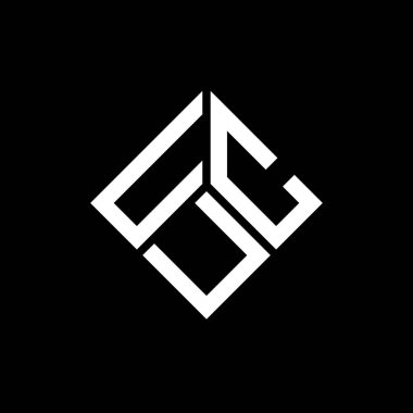 UCU harf logosu tasarımı siyah arka planda. UCU yaratıcı harfler logosu konsepti. UCU harf tasarımı.