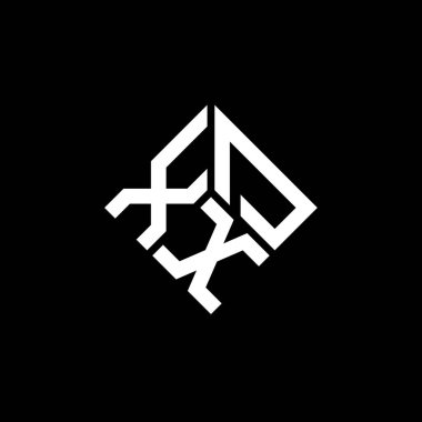 Siyah arkaplanda XDX harf logosu tasarımı. XDX yaratıcı harf logosu konsepti. XDX harf tasarımı.