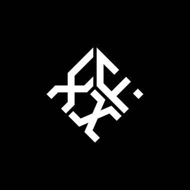 Siyah arkaplanda XFX harf logosu tasarımı. XFX yaratıcı harf logosu konsepti. XFX harf tasarımı.
