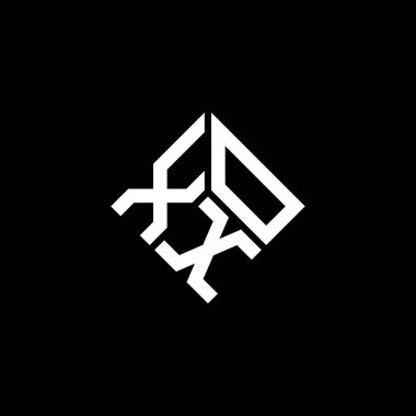 Siyah arkaplanda XOX harf logosu tasarımı. XOX yaratıcı harflerin baş harfleri logo kavramı. XOX harf tasarımı.