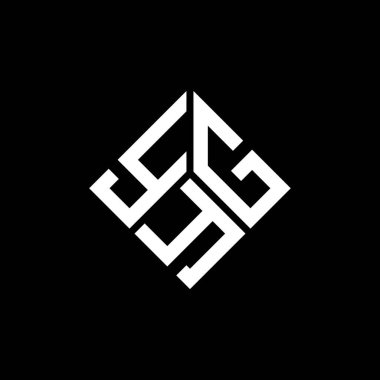 Siyah arka planda YGY harf logosu tasarımı. YGY yaratıcı harflerin baş harfleri logo kavramı. YGY harf tasarımı.