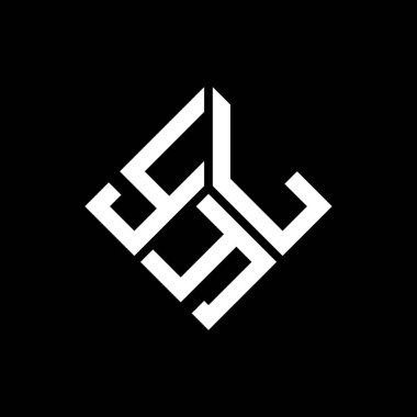 Siyah arka planda YLY harfi logo tasarımı. Yaratıcı harflerin baş harfleri logo konsepti. YLY harf tasarımı.