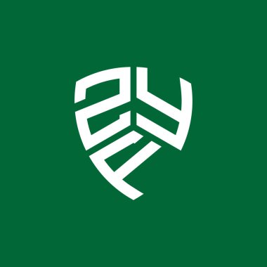 Siyah arka planda ZYF harf logosu tasarımı. ZYF yaratıcı harflerin baş harfleri logo kavramı. ZYF harf tasarımı.
