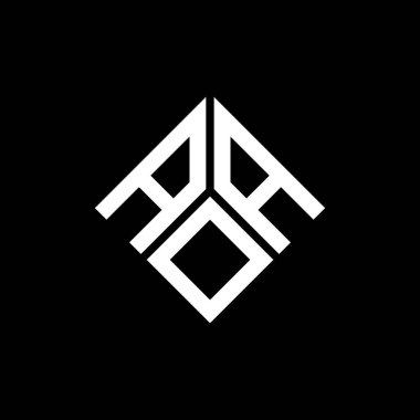 Siyah arka planda AAO harf logosu tasarımı. AAO yaratıcı harf logosu konsepti. AAO harf tasarımı.