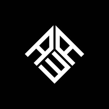 Siyah arka planda AAW harf logosu tasarımı. Yaratıcı harflerin baş harfleri logo konsepti. AAW harf tasarımı.