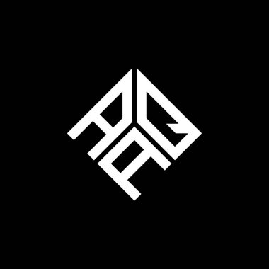 Siyah arka planda AQA harf logosu tasarımı. AQA yaratıcı harf logosu konsepti. AQA harf tasarımı.