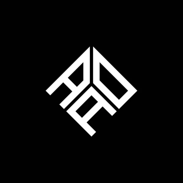 Projeto Logotipo Carta Aoa Fundo Preto Aoa Iniciais Criativas Conceito —  Vetores de Stock