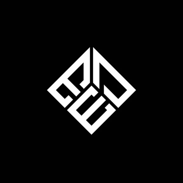 Siyah Arkaplanda Ede Harf Logosu Tasarımı Ede Yaratıcı Harf Logosu — Stok Vektör