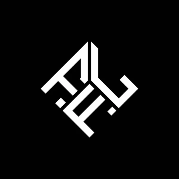 Diseño Del Logotipo Letra Flf Sobre Fondo Negro Flf Iniciales — Vector de stock