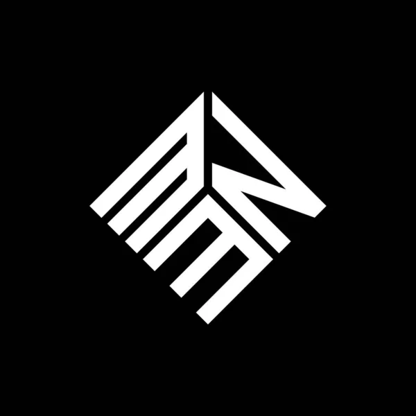 Mnm Design Logotipo Carta Fundo Preto Mnm Iniciais Criativas Conceito — Vetor de Stock