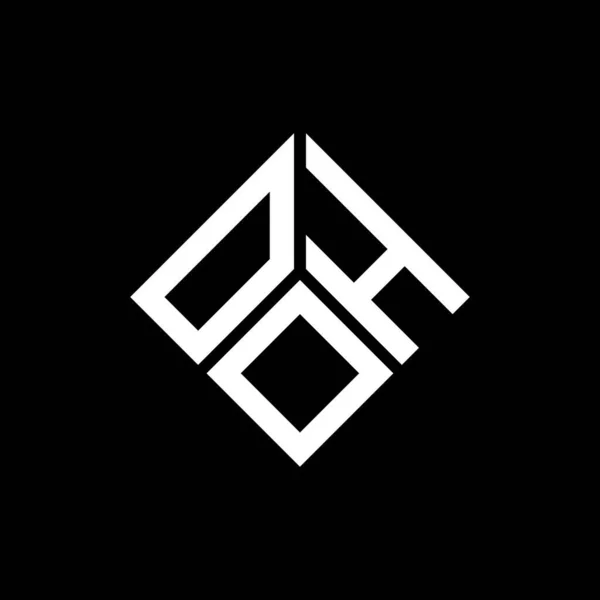 Diseño Del Logotipo Letra Oho Sobre Fondo Negro Oho Iniciales — Vector de stock