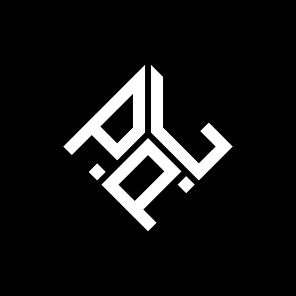 Diseño Del Logotipo Letra Plp Sobre Fondo Negro Plp Iniciales — Vector de stock