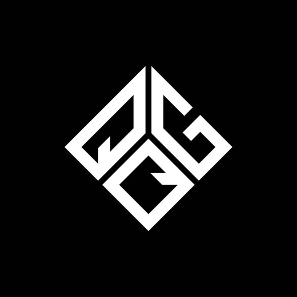 Diseño Del Logotipo Letra Qgq Sobre Fondo Negro Qgq Iniciales — Vector de stock