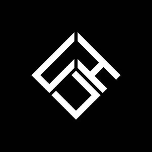 Uhu Lettre Logo Design Sur Fond Noir Uhu Initiales Créatives — Image vectorielle
