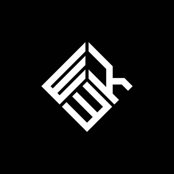 Wkw Lettre Logo Design Sur Fond Noir Wkw Initiales Créatives — Image vectorielle