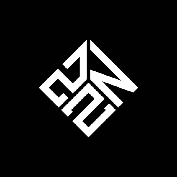 Σχεδιασμός Λογότυπου Γραμμάτων Znz Μαύρο Φόντο Znz Δημιουργική Αρχικά Γράμμα — Διανυσματικό Αρχείο