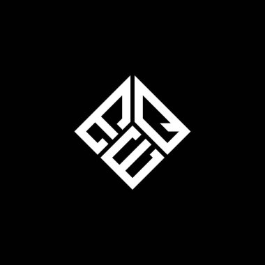 Siyah arka planda EQE harf logosu tasarımı. EQE yaratıcı harflerin baş harfleri logo kavramı. EQE harf tasarımı.