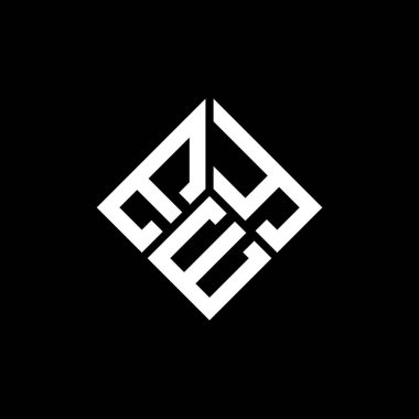 Siyah arka planda EYE harf logosu tasarımı. EYE yaratıcı harf logosu konsepti. Göz harfi tasarımı.