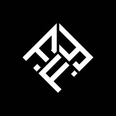FYF harf logosu tasarımı siyah arka planda. FYF yaratıcı harflerin baş harfleri logo kavramı. FYF harf tasarımı.
