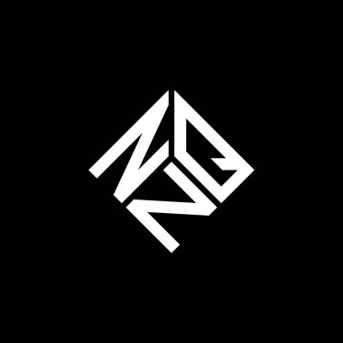 Siyah arkaplanda NQN harf logosu tasarımı. NQN yaratıcı harflerin baş harfleri logo kavramı. NQN harf tasarımı.
