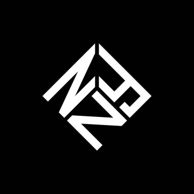 Siyah arka planda NYN harf logosu tasarımı. NYN yaratıcı harfler logosu konsepti. NYN mektup tasarımı.
