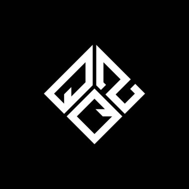 QZQ harfi logo tasarımı siyah arkaplan üzerine. QZQ yaratıcı harflerin baş harfleri logo kavramı. QZQ harf tasarımı.