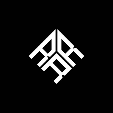 Siyah arka planda RRR harfi logo tasarımı. RR yaratıcı harflerin baş harfleri logo konsepti. RRRR harf tasarımı.