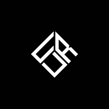 Siyah arkaplanda URU harf logosu tasarımı. URU yaratıcı harflerin baş harfleri logo kavramı. URU harf tasarımı.