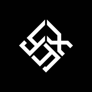 Siyah arkaplanda YXY harf logosu tasarımı. YXY yaratıcı harflerin baş harfleri logo kavramı. YXY harf tasarımı.