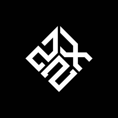 Siyah arkaplanda ZXZ harf logosu tasarımı. ZXZ yaratıcı harf logosu konsepti. ZXZ harf tasarımı.