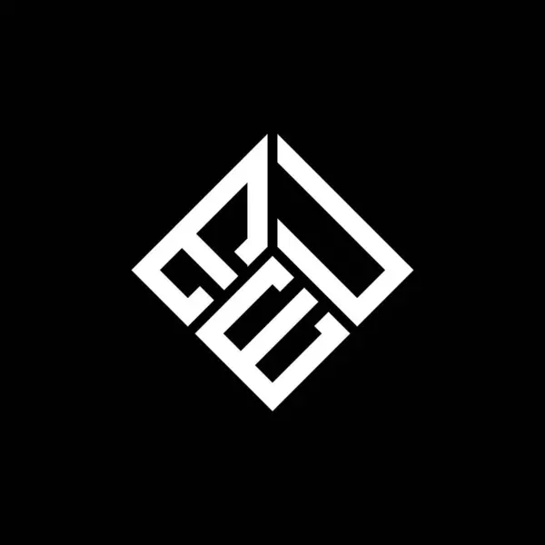 Diseño Del Logotipo Letra Eue Sobre Fondo Negro Eue Iniciales — Vector de stock