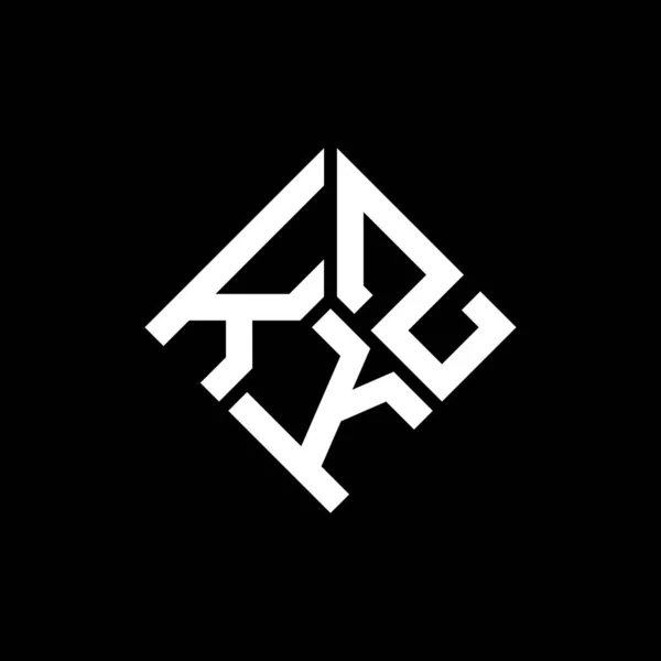 Kzk Lettre Logo Design Sur Fond Noir Kzk Initiales Créatives — Image vectorielle