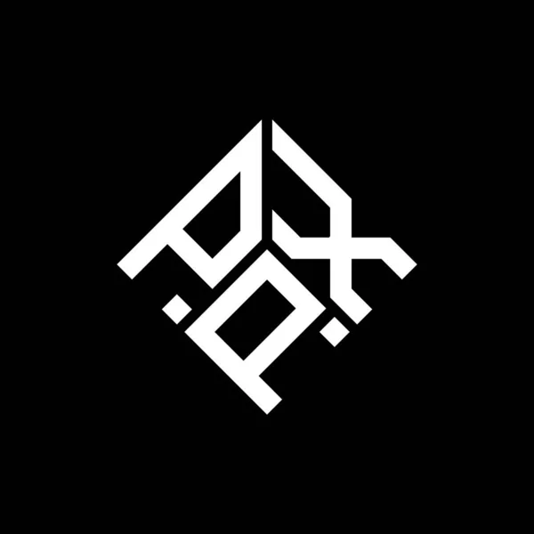 黒の背景にPxpの手紙のロゴデザイン Pxp創造的なイニシャルの手紙のロゴコンセプト Pxp文字デザイン — ストックベクタ