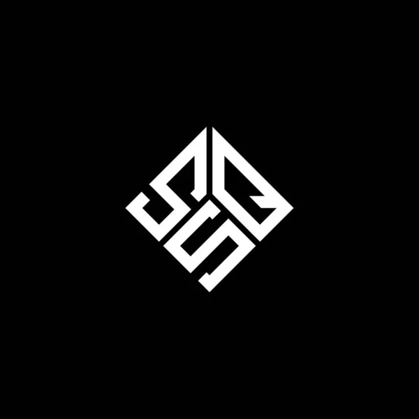 Sqs Design Logotipo Carta Fundo Preto Sqs Iniciais Criativas Conceito — Vetor de Stock