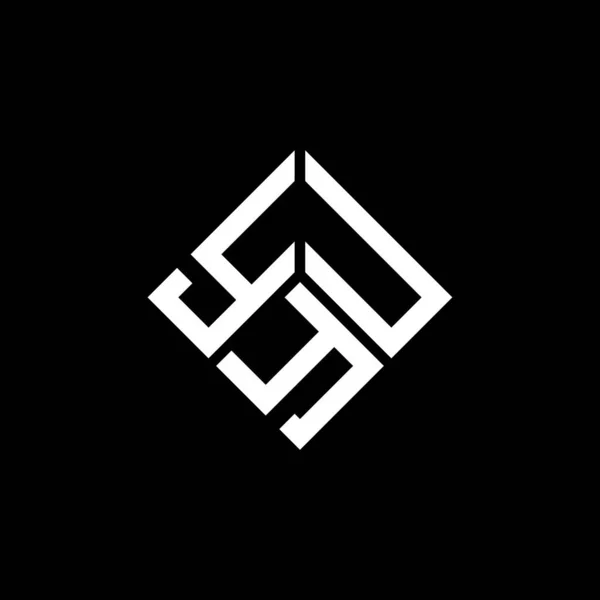 Yuy Lettre Logo Design Sur Fond Noir Yuy Initiales Créatives — Image vectorielle