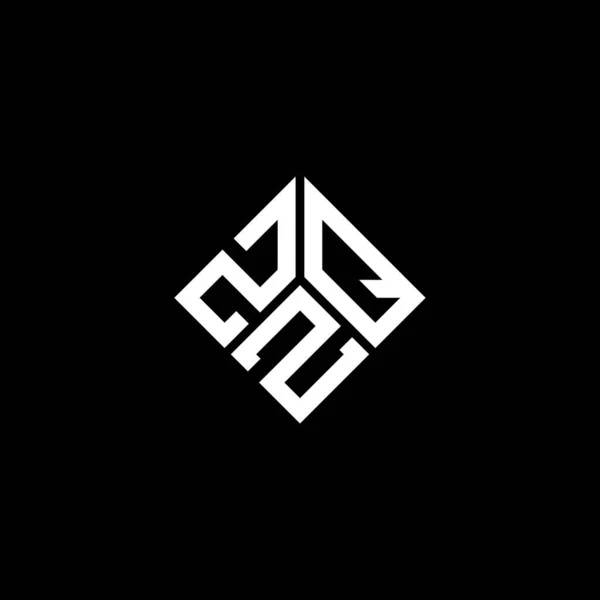 Diseño Del Logotipo Letra Zqz Sobre Fondo Negro Zqz Iniciales — Vector de stock