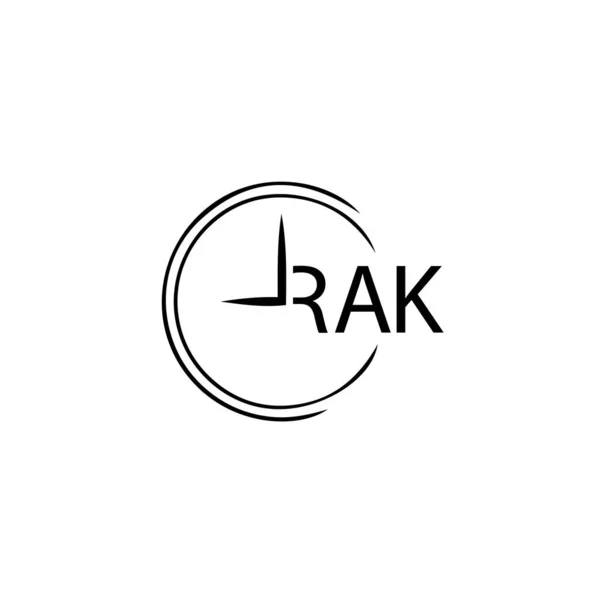 Rak Letter Logo Design White Background Rak Creative Initials Letter — Stock Vector