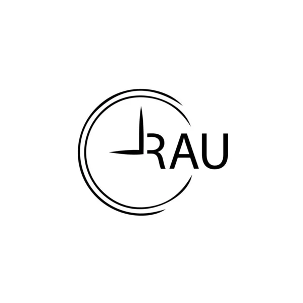 Rau Letter Logo Design White Background Rau Creative Initials Letter — Stock Vector