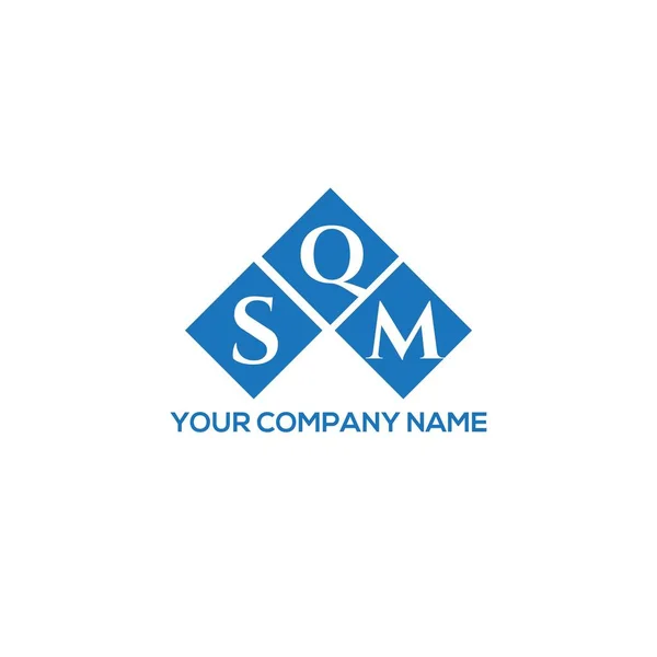 Sqm Design Logotipo Carta Fundo Branco Sqm Iniciais Criativas Conceito — Vetor de Stock