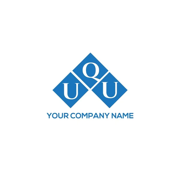 Uqu Brev Logotyp Design Vit Bakgrund Uqu Kreativa Initialer Brev — Stock vektor