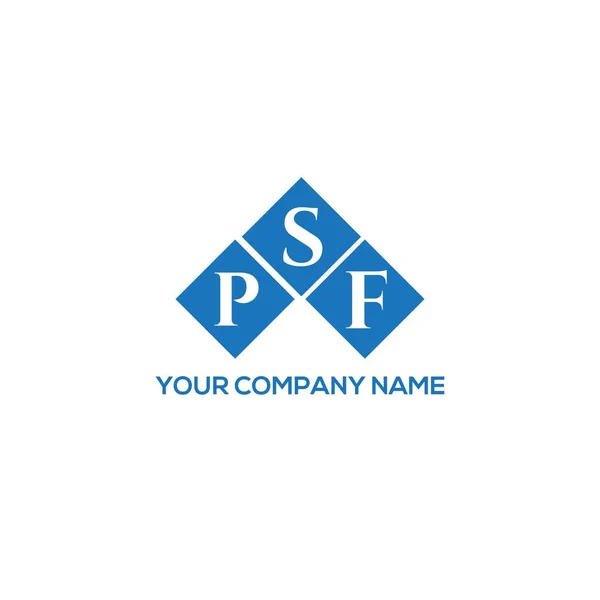 白を基調としたPsf文字ロゴデザイン Psfクリエイティブイニシャルレターロゴコンセプト Psfレターデザイン — ストックベクタ