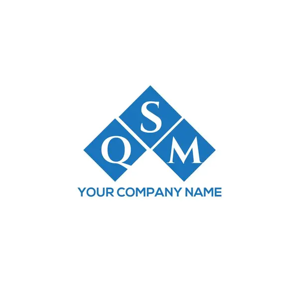Design Logotipo Carta Qsm Fundo Branco Qsm Iniciais Criativas Conceito — Vetor de Stock