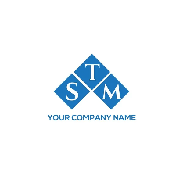 Design Logotipo Carta Stm Fundo Branco Stm Iniciais Criativas Conceito — Vetor de Stock