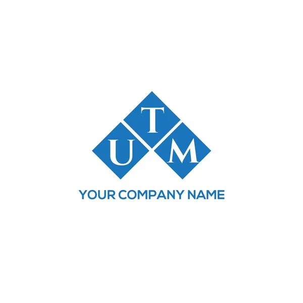 Utm Logo Ontwerp Witte Achtergrond Utm Creatieve Initialen Letter Logo — Stockvector